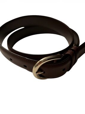 Coach Classic Brown Leather Belt with Silver Buckle Sz M